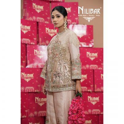 Pastel Pink Lamé Tissue Indo-Western Set