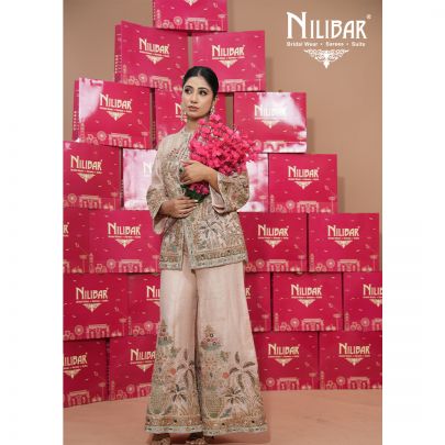 Pastel Pink Lamé Tissue Indo-Western Set