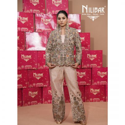 Blush Pink Silk Three Piece Indo-Western Set