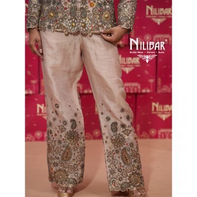 Blush Pink Silk Three Piece Indo-Western Set