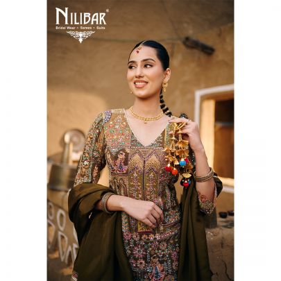 Mehandi Green Crepe Printed Garara Suit