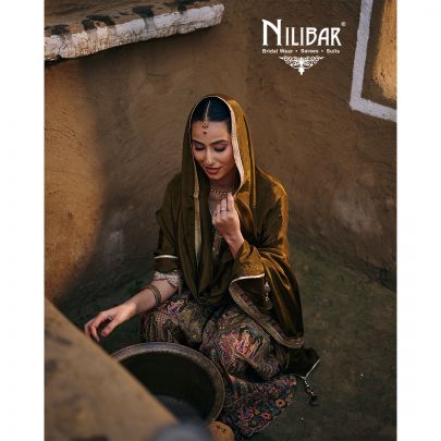 Mehandi Green Crepe Printed Garara Suit