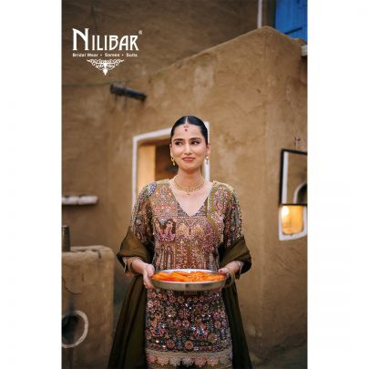 Mehandi Green Crepe Printed Garara Suit