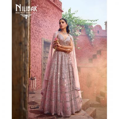 Lemonade Pink Net Lehenga With Net Dupatta