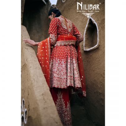 Orange Georgette Short Anarkali Suit