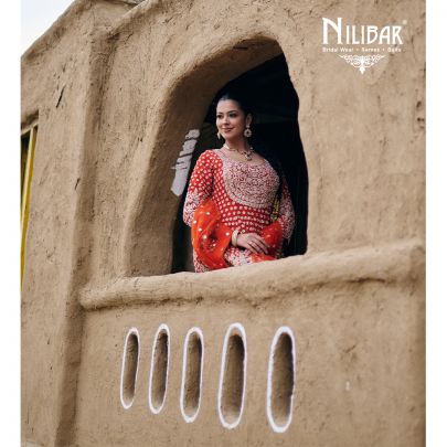 Orange Georgette Short Anarkali Suit
