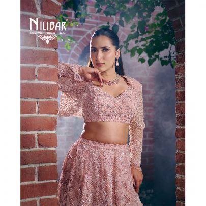 Light Pink Net Lehenga