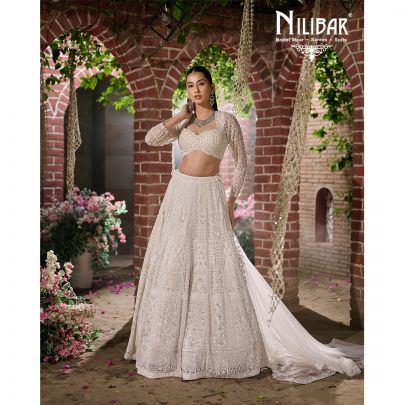 White Net Lehenga