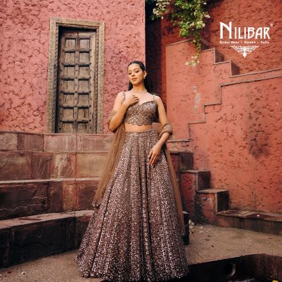 Bronze Net Lehenga