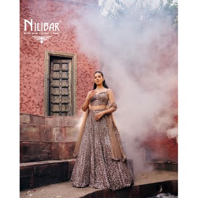 Bronze Net Lehenga