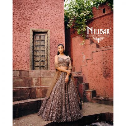 Bronze Net Lehenga