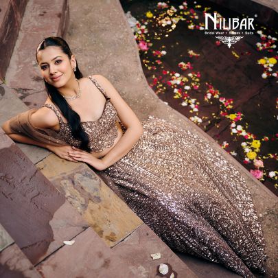 Bronze Net Lehenga