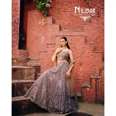 Bronze Net Lehenga