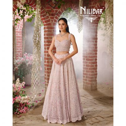 Baby Pink Net Lehenga