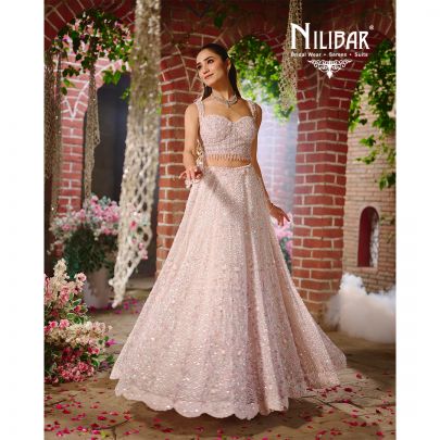 Baby Pink Net Lehenga