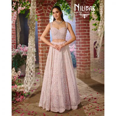 Baby Pink Net Lehenga