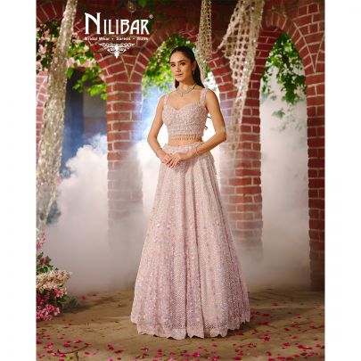 Baby Pink Net Lehenga