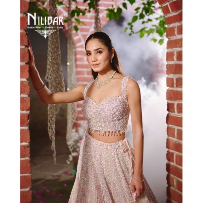 Baby Pink Net Lehenga