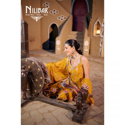 Mustard Chinon Garara Suit