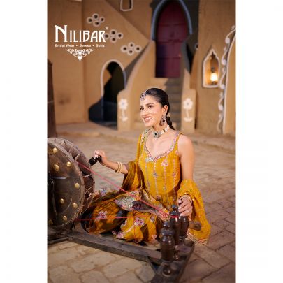 Mustard Chinon Garara Suit