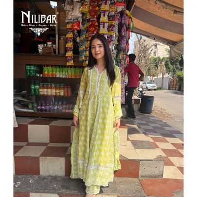 Light Green Cotton Summer Suit Set