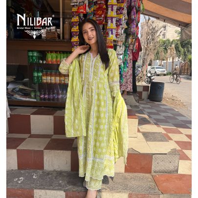 Light Green Cotton Summer Suit Set