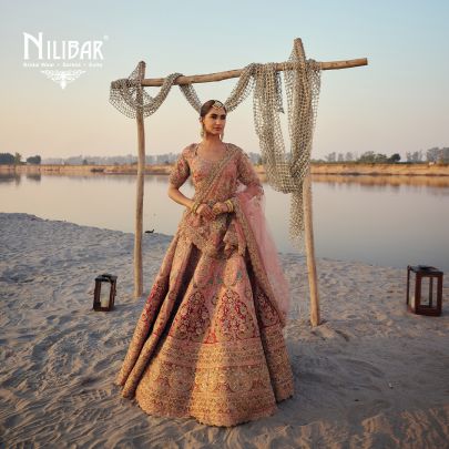 Blush Pink Silk Heavy Embroidered Silk Blouse & Lehenga