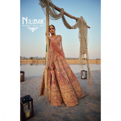 Blush Pink Silk Heavy Embroidered Silk Blouse & Lehenga
