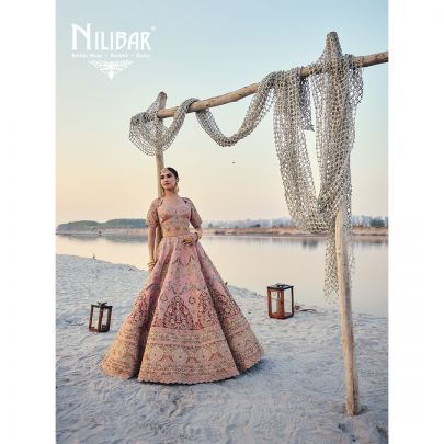 Blush Pink Silk Heavy Embroidered Silk Blouse & Lehenga