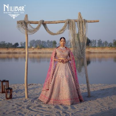 Baby Pink Net Lehenga