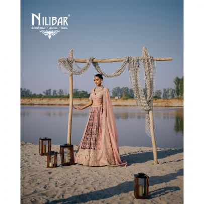 Peach Heavy Embroidered Silk Blouse & Lehenga
