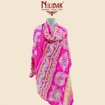 Pink Silk Embroidered Dupatta