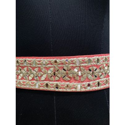 Salmon pink Silk Belt