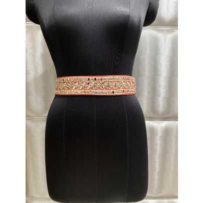 Salmon pink Silk Belt