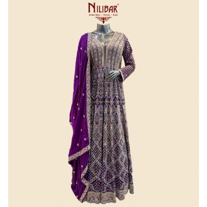 Violet Georgette Anarkali Suit