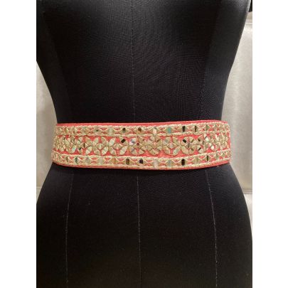 Salmon pink Silk Belt