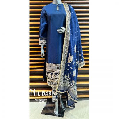 Blue Silk Pant Suit