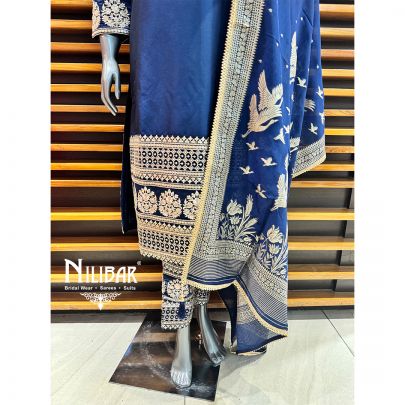 Blue Silk Pant Suit