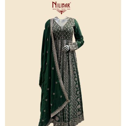 Bottle Green Georgette Anarkali Suit