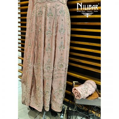 Pink Semi Stitch Anarkali