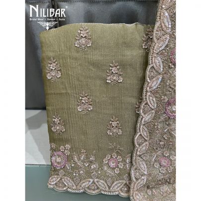 Light Mehandi Green Unstitched Suit