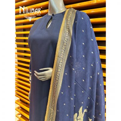Blue Silk Pant Suit