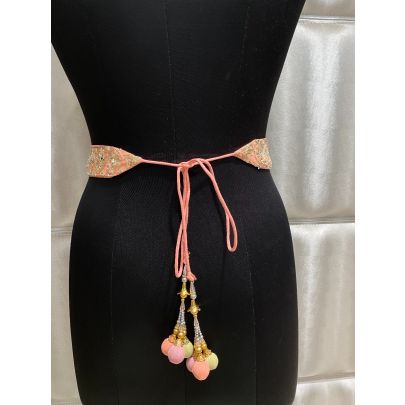 Peach Pink Silk Belt