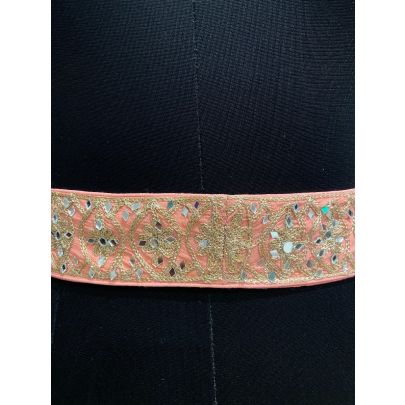 Peach Pink Silk Belt