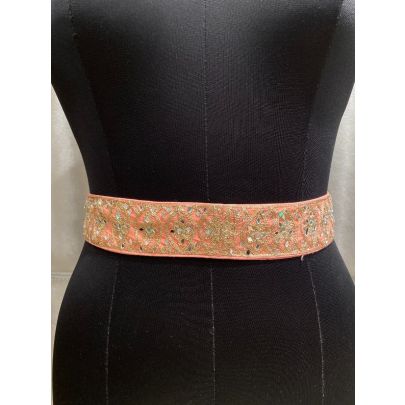 Peach Pink Silk Belt