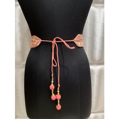 Watermelon Pink Silk Belt
