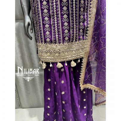 Purple Georgette Garara Suit