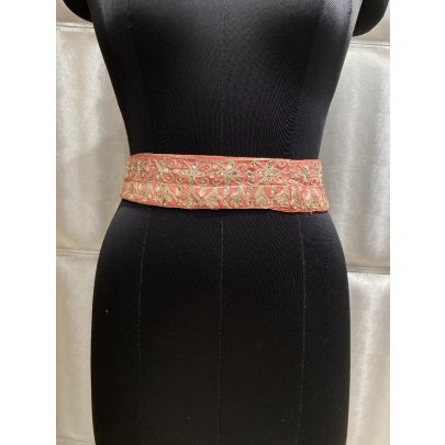 Watermelon Pink Silk Belt