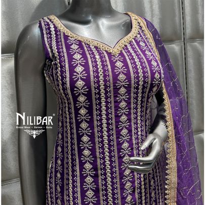 Purple Georgette Garara Suit