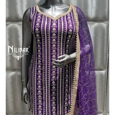 Purple Georgette Garara Suit